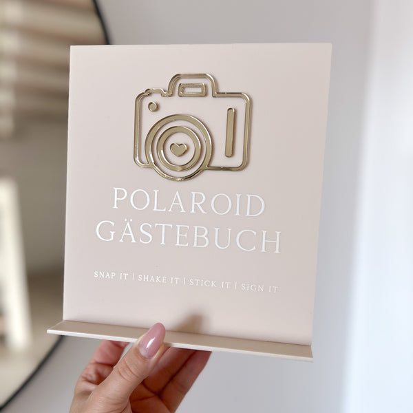 Polaroid Gästebuch Schild | Hochzeit | mit Fuß