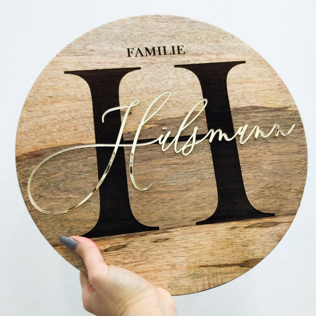 Wooden sign Clementi made of mango wood | personalised