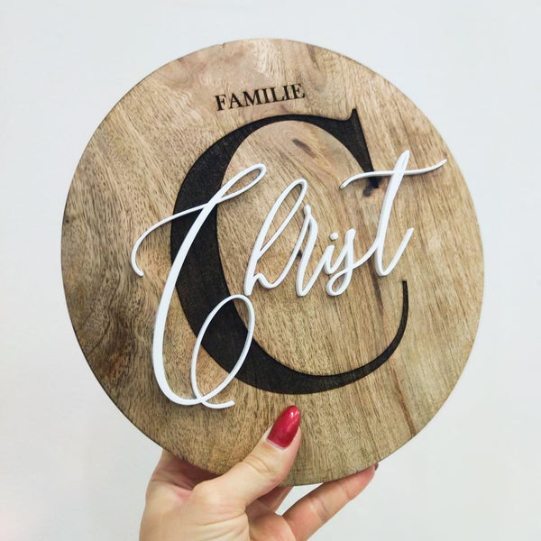 Wooden sign Clementi made of mango wood | personalised