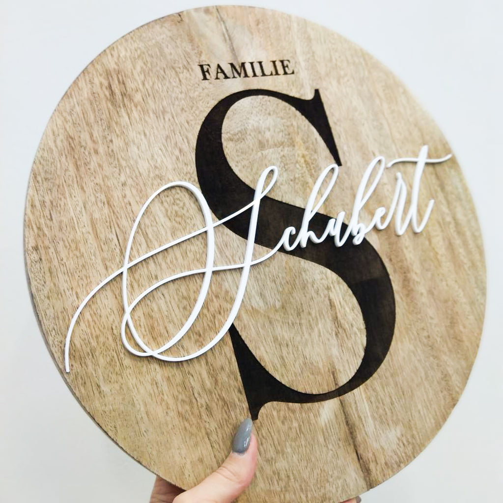 Wooden sign Clementi made of mango wood | personalised