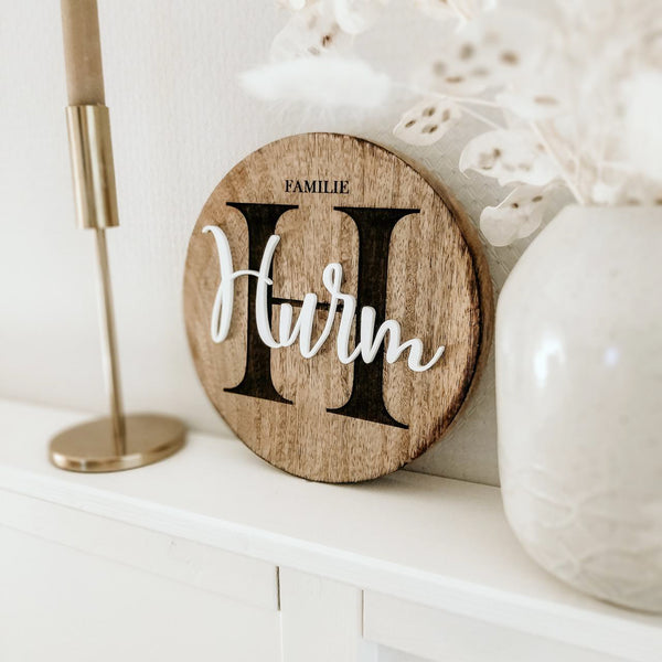 Wooden sign Clementi made of mango wood | personalised