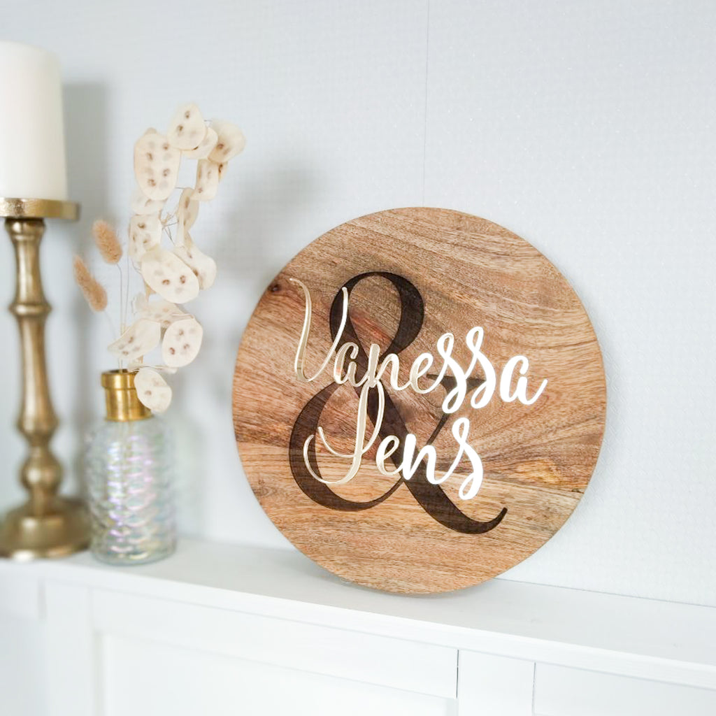 Personalisiertes Holzschild mit 3D Namen