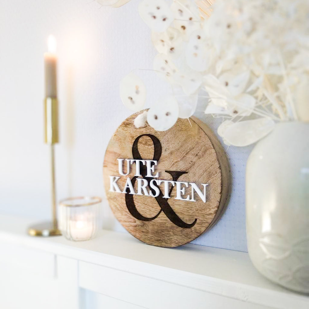 Personalisiertes Holzschild mit 3D Namen