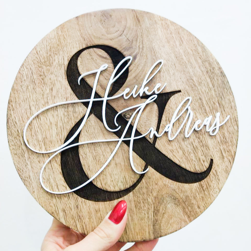 Personalisiertes Holzschild mit 3D Namen