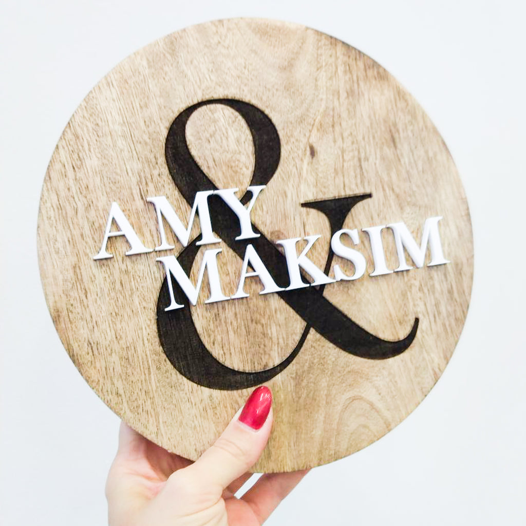 Personalisiertes Holzschild mit 3D Namen