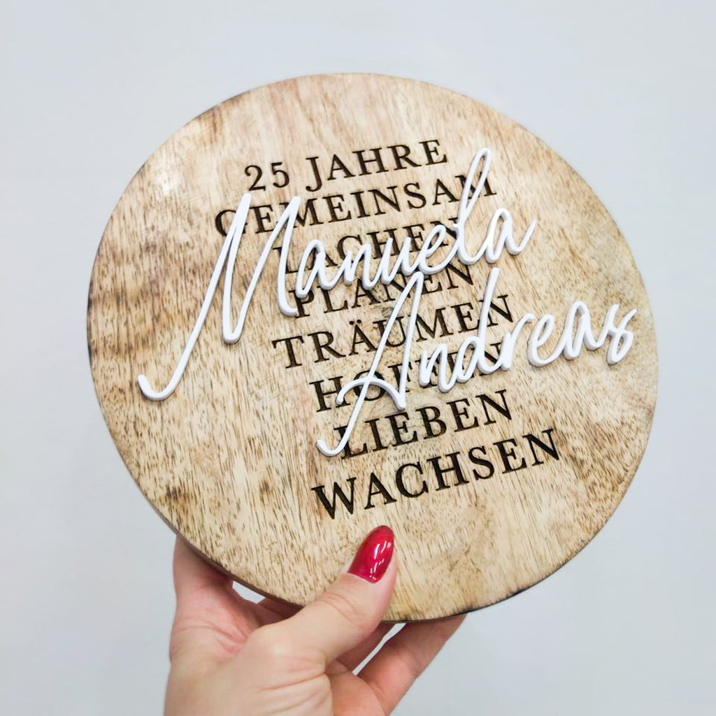 Hochzeitsgeschenk - personalisiertes Holzschild