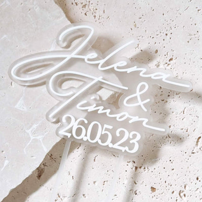 Cake Topper personalisiert mit Namen & Datum
