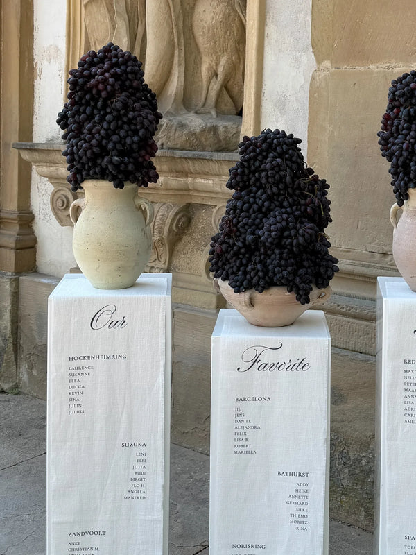 Sitzplan aus Stoff für Hochzeit – Leinen, mehrteilig, personalisiert