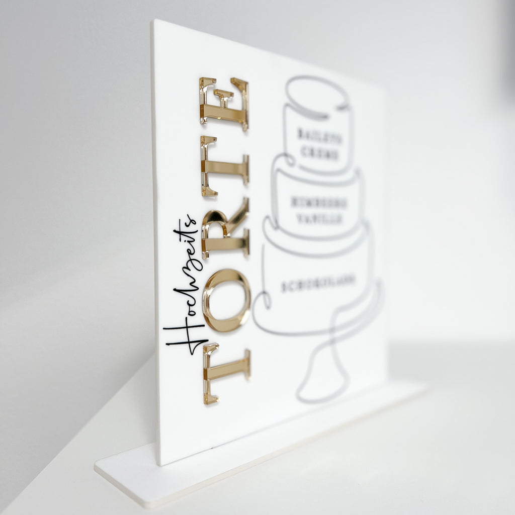 3D Schrift auf Tortenschild