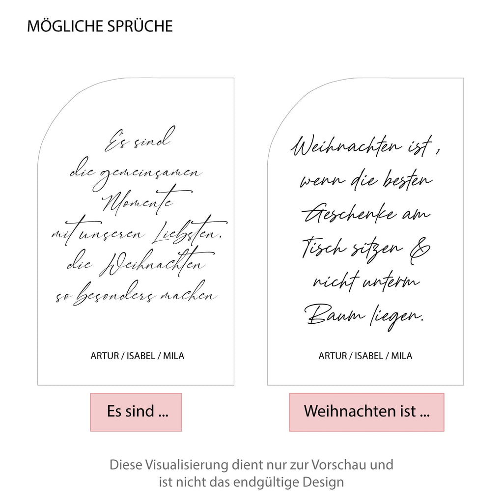 Acrylkarte zu Weihnachten mit Holzfuß | Personalisiert