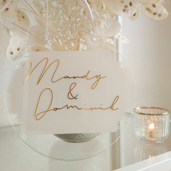 Acrylschild, rund und personalisiert