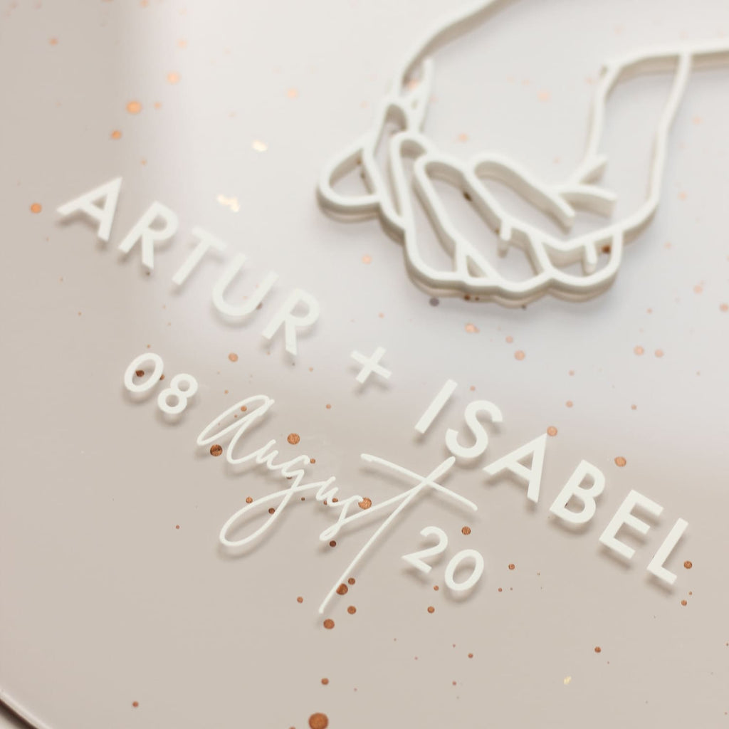 Acrylschild Valentinstag Hochzeit Geschenk personalisiert