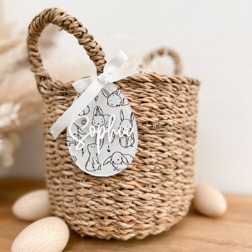 Anhänger Osterei aus Acryl "Weiß" mit 3D Name | personalisiert