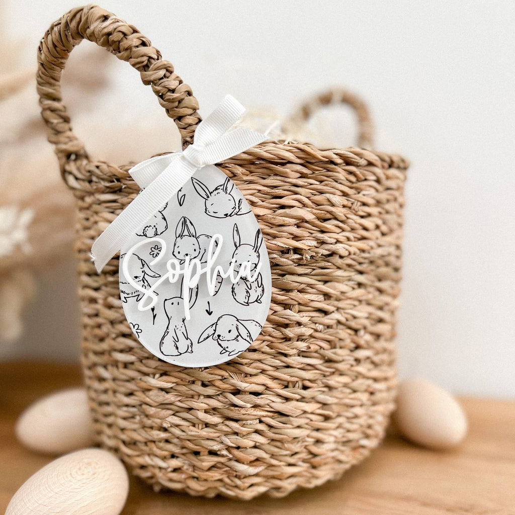 Anhänger Osterei aus Acryl "Weiß" mit 3D Name | personalisiert