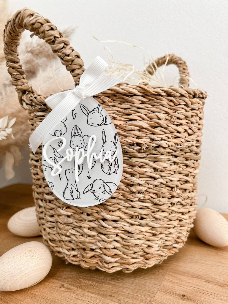 Anhänger Osterei aus Acryl "Weiß" mit 3D Name | personalisiert