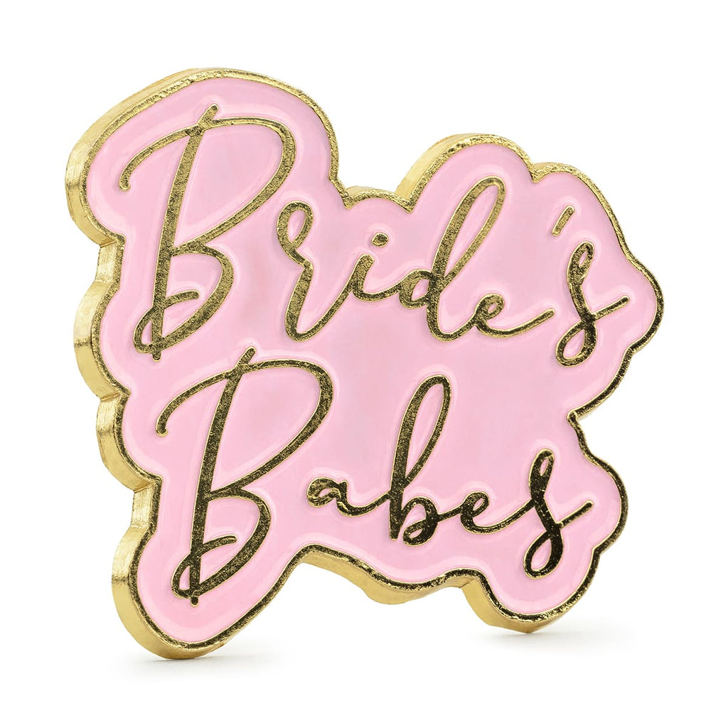 Anstecker "Bride's Babes" - Zartrosa, Gold - 3,5 x 3 cm