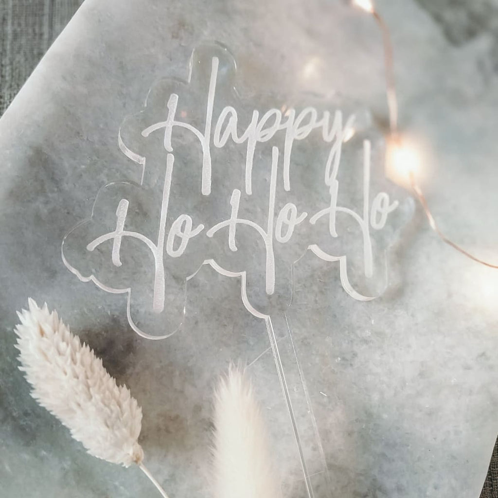 Cake Topper "Happy Ho Ho Ho" zum Weihnachtsfest