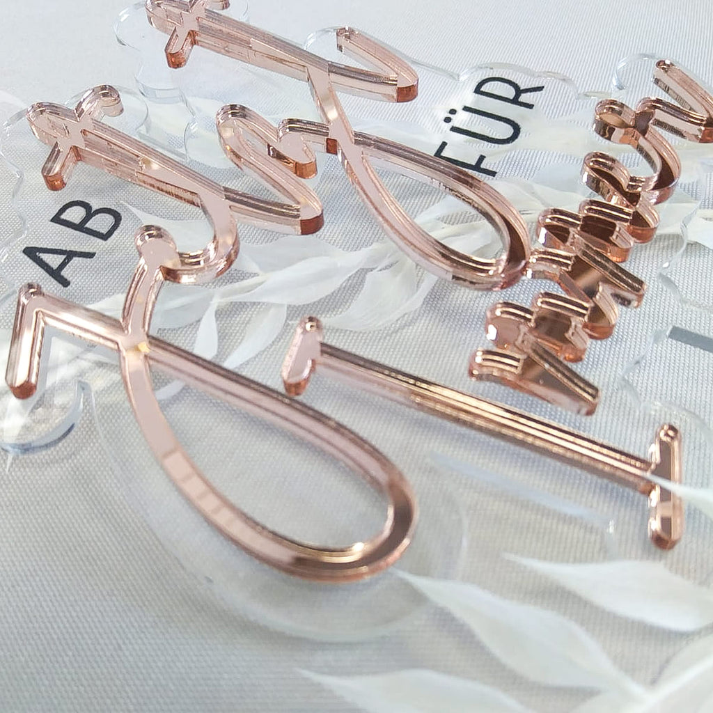 cake topper acryl gold hochzeit zweilagig