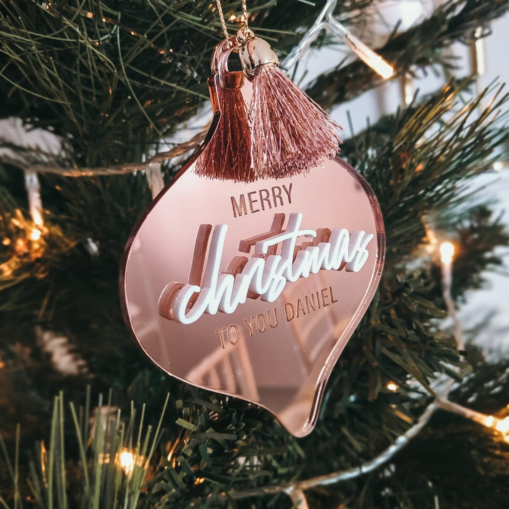 Christbaumschmuck "Merry Christmas" | personalisiert