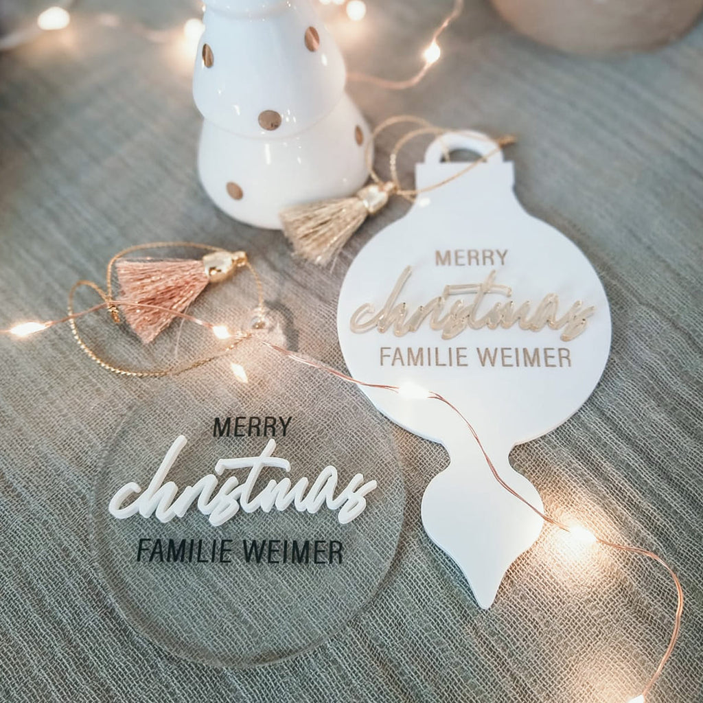 Christbaumschmuck "Merry Christmas" | personalisiert