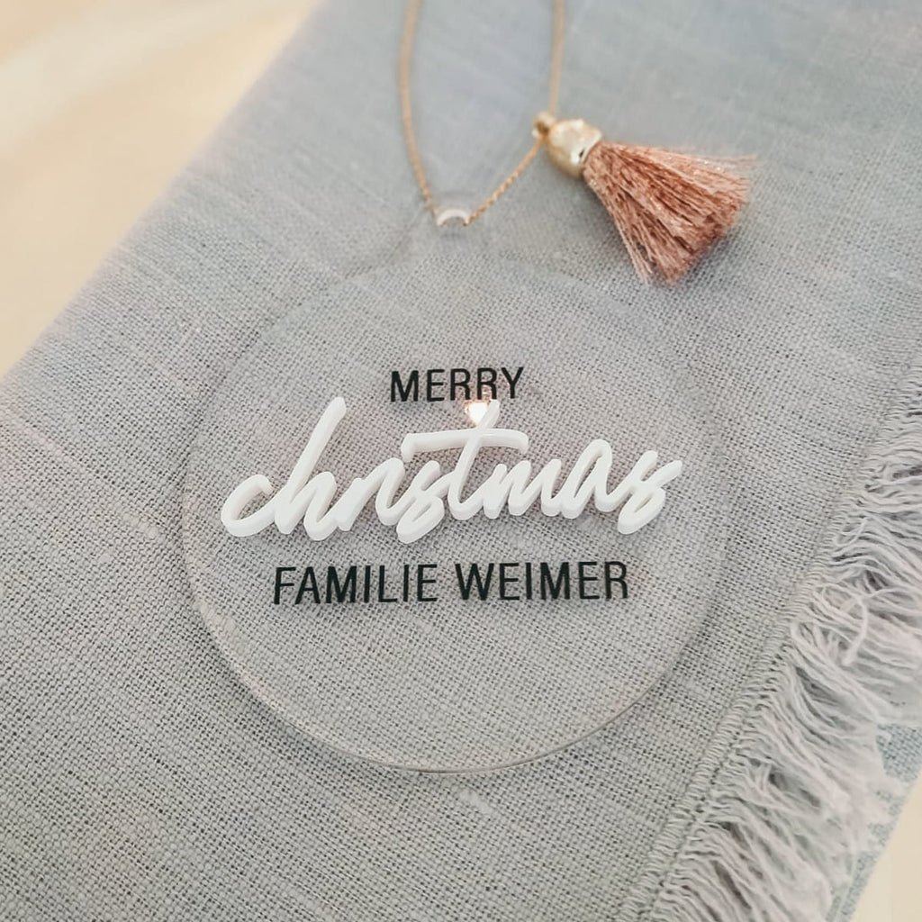 Christbaumschmuck "Merry Christmas" | personalisiert