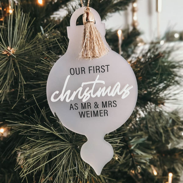 Christbaumschmuck "our first christmas" | personalisiert | Acrylanhänger