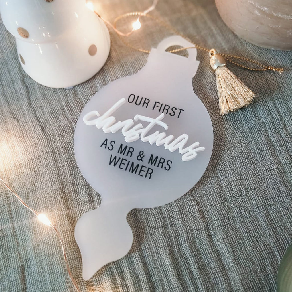 Christbaumschmuck "our first christmas" | personalisiert | Acrylanhänger