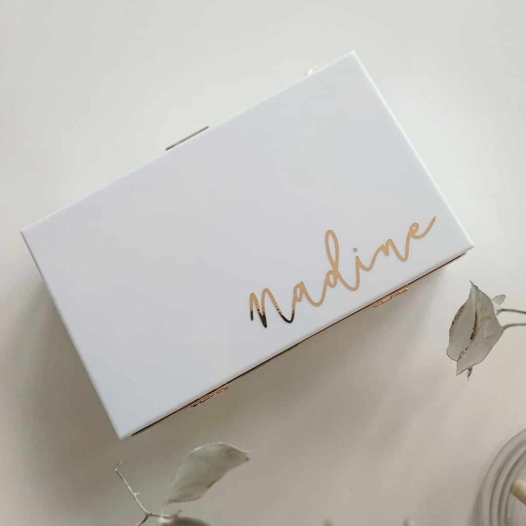 CLUTCH Deine personalisierte Acrylglastasche, weiß