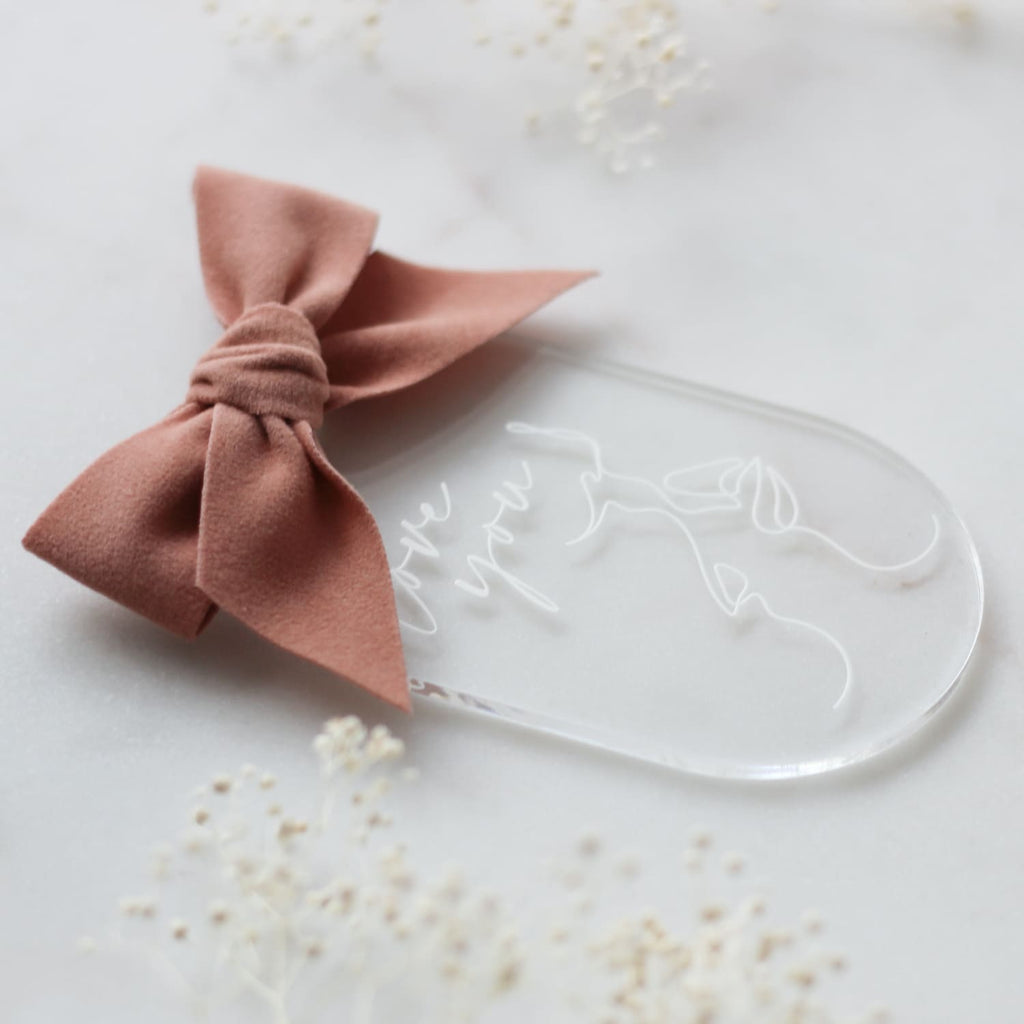 Acrylanhanger Samtschleife Valentinstag Hochzeit Geschenk Taschenanhanger love you