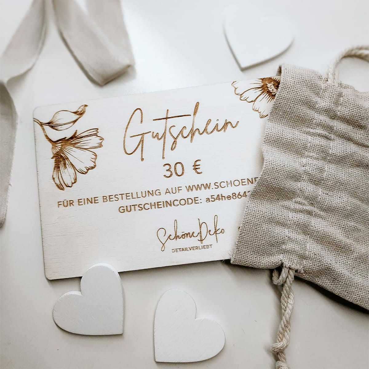 Geschenkgutschein in schöner Holzoptik
