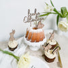 Mini Cake Topper Set "4 Häschen + 1 Karotte" aus Holz