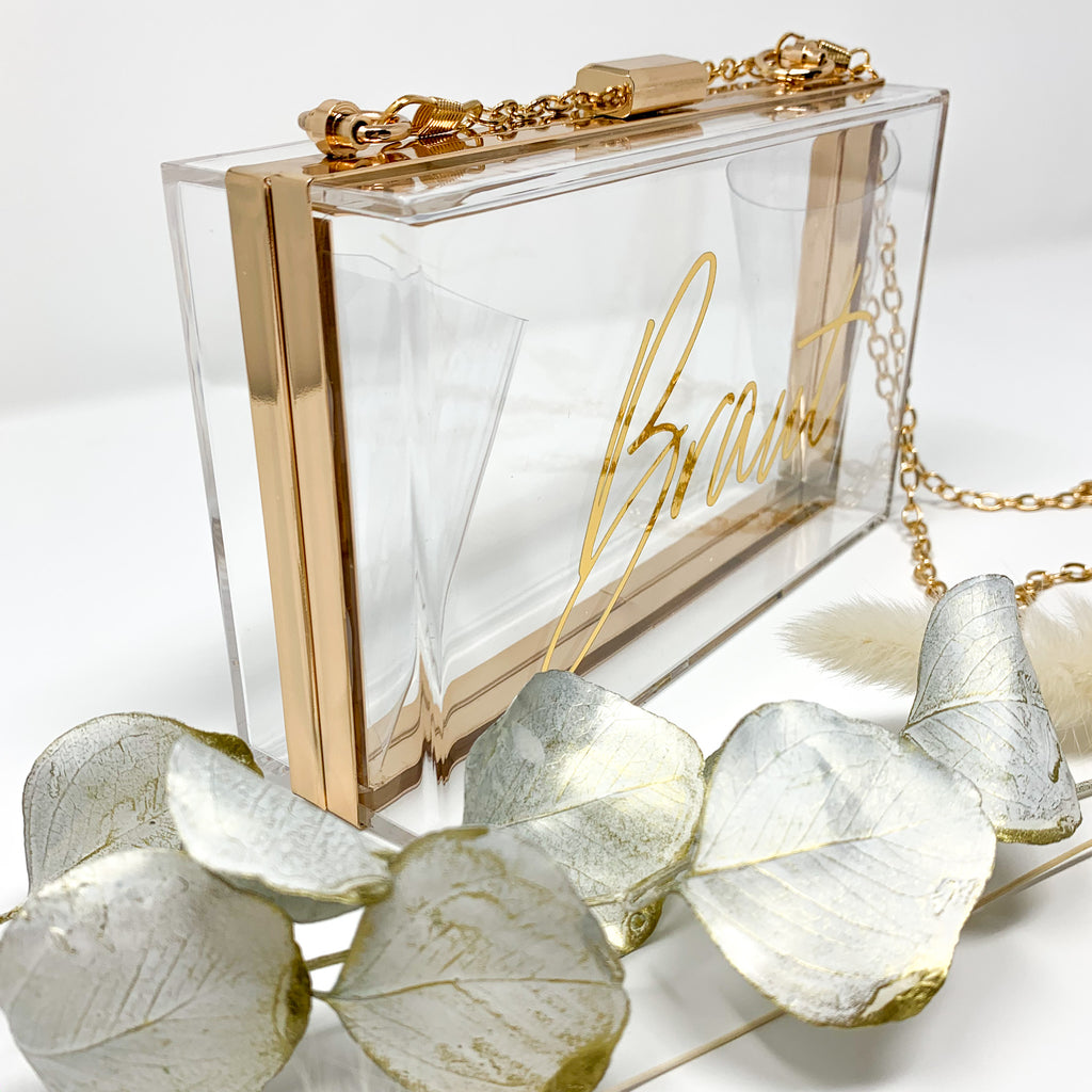 CLUTCH Deine personalisierte Acrylglastasche, transparent