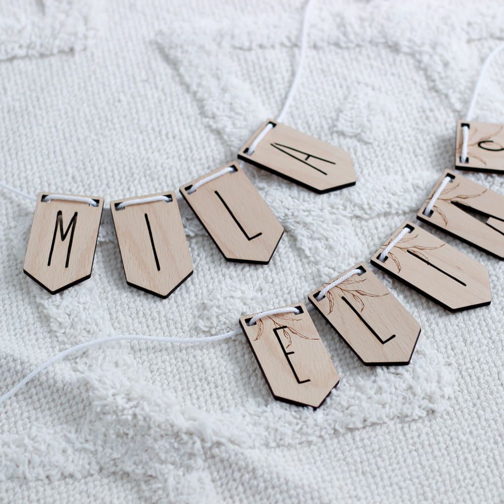 wimpelgirlande holz schulkind personalisiert 