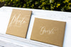 Guest book bound in kraft paper with golden inscription - 22 pages