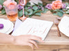 Guest book with rose gold large writing in white - 22 pages