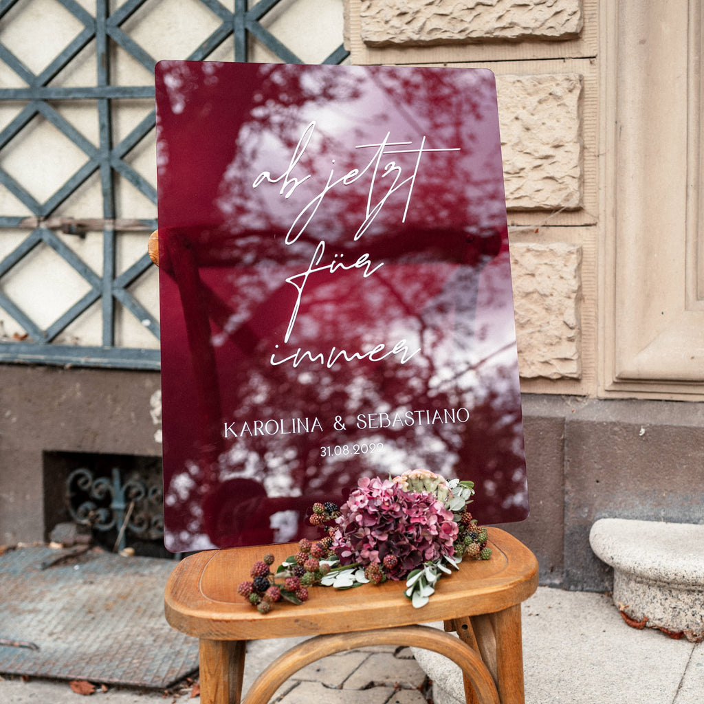 Willkommensschild "Statement" aus Acryl mit 3D Schrift