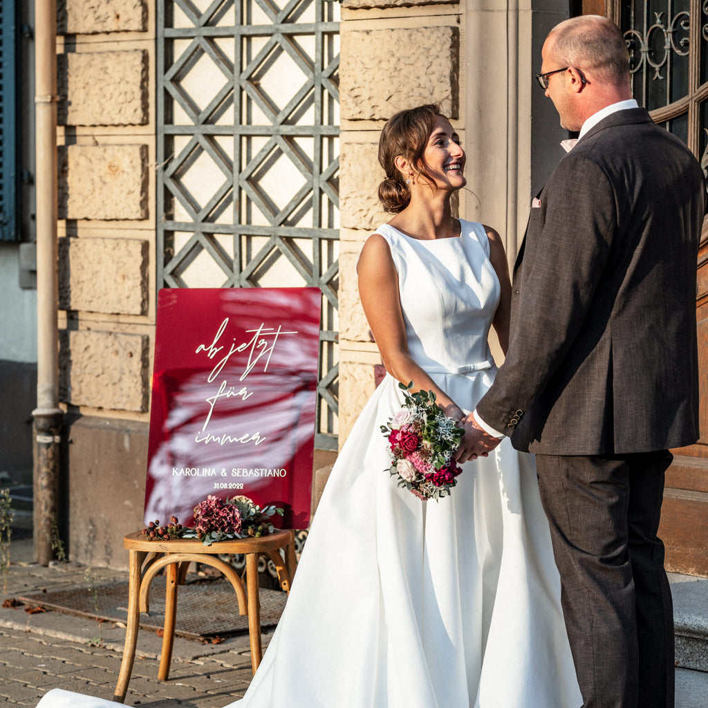 Willkommensschild "Statement" aus Acryl mit 3D Schrift