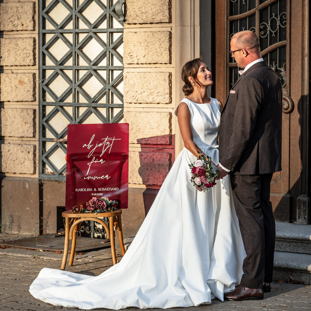 Willkommensschild "Statement" aus Acryl mit 3D Schrift