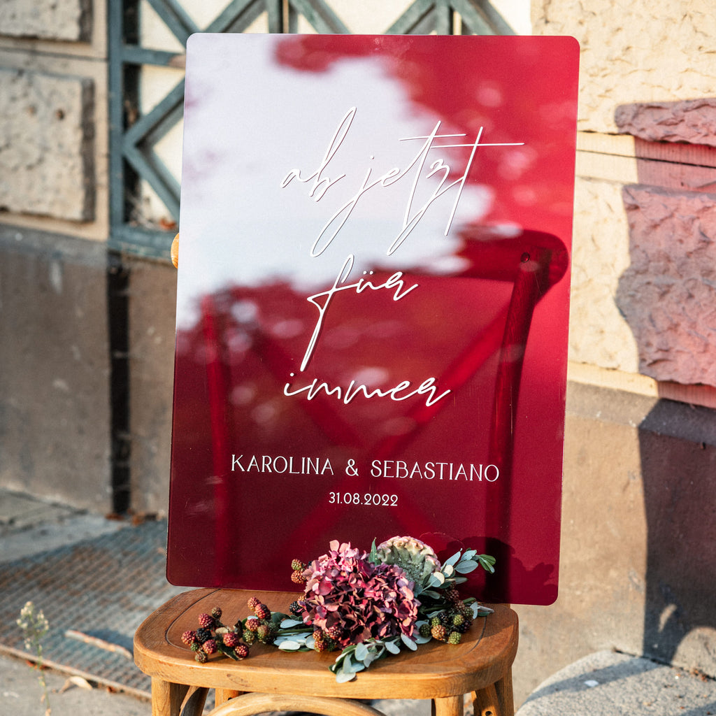 Willkommensschild "Statement" aus Acryl mit 3D Schrift