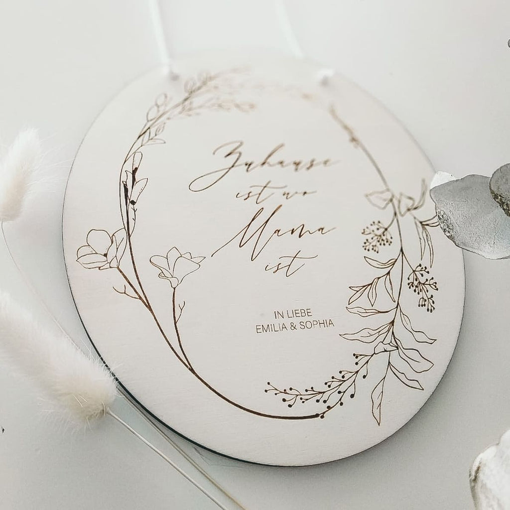 Zuhause ist wo Mama ist | kleines  Holzschild | personalisiert