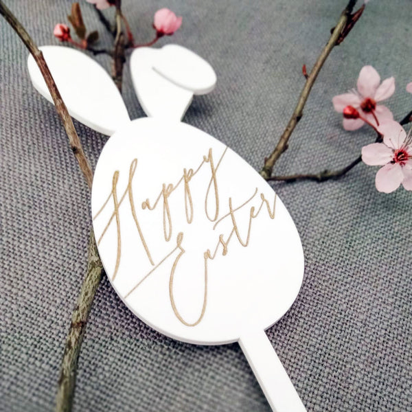 Cake topper "Happy Easter" made of acrylic