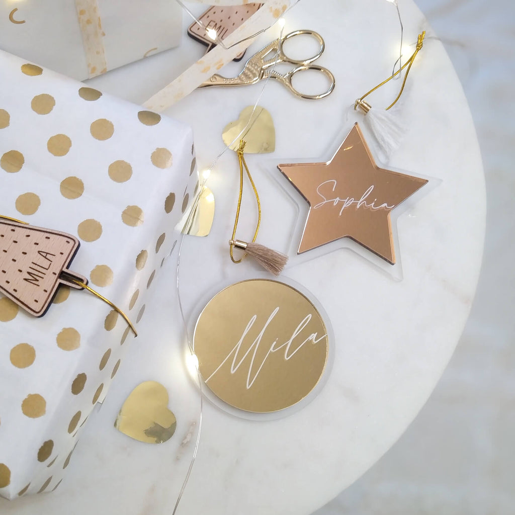 Personalisierter Weihnachtsschmuck Anhänger Roségold