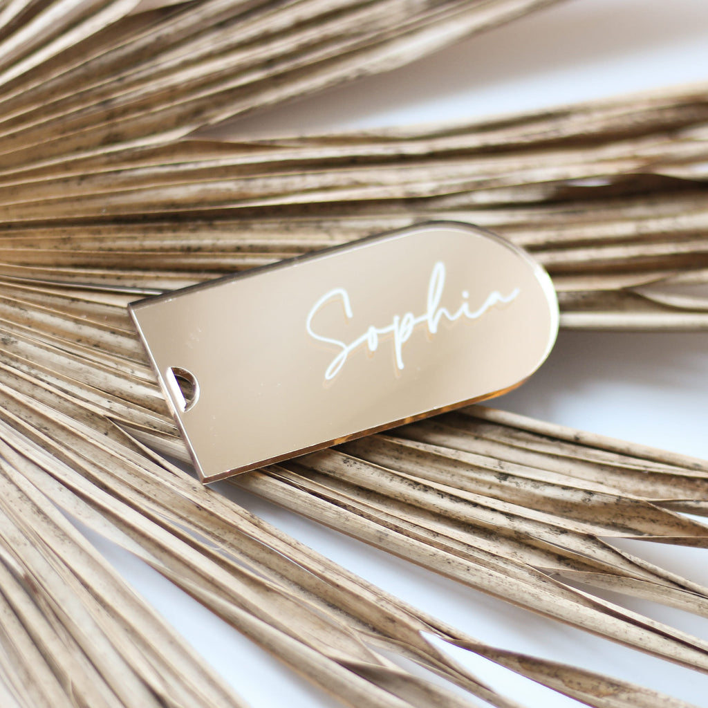 Platzkarte aus Spiegelacryl Gold