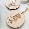 Schlüsselanhänger aus Holz, Acryl "Initialen" | personalisiert