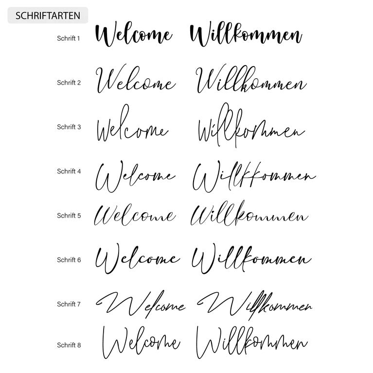 Willkommensschild auf Acryl mit Blattgold | personalisiert