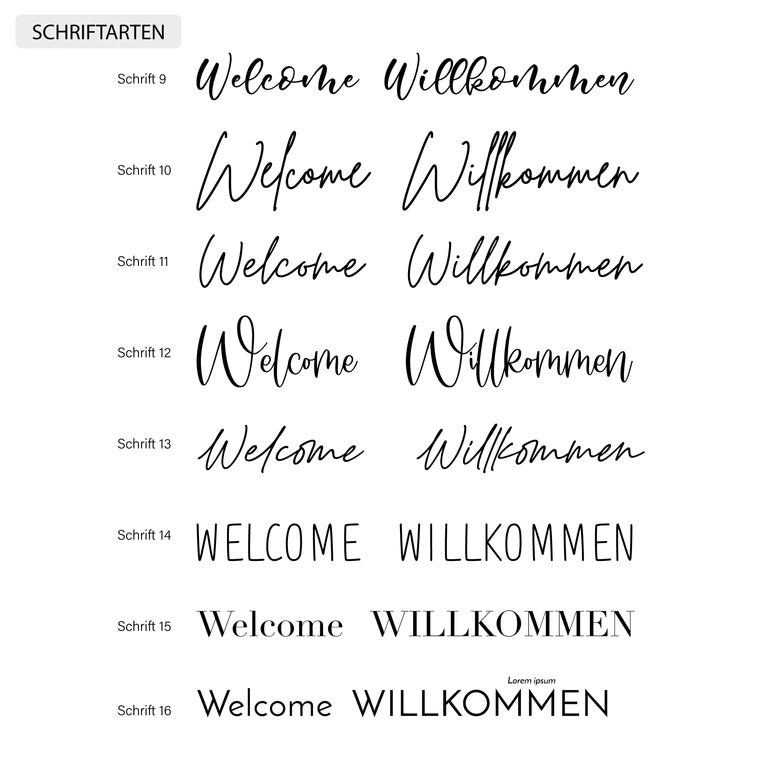 Willkommensschild auf Acryl mit Blattgold | personalisiert