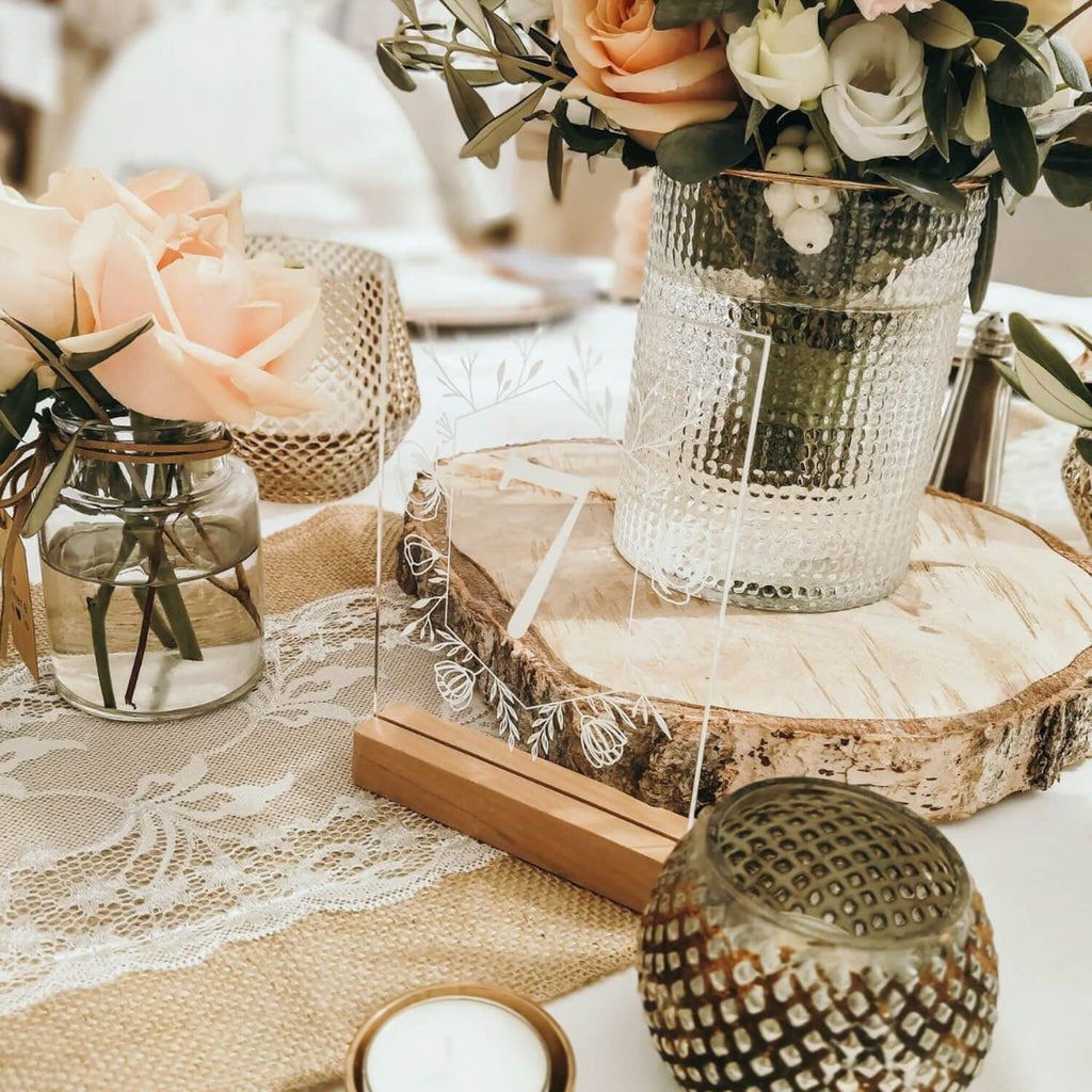Hochzeit Tischnummer Blumen Floral
