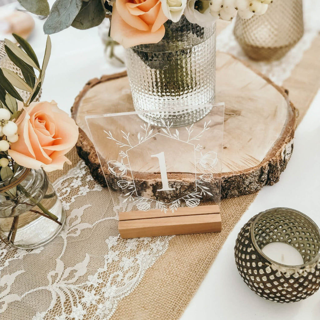 Hochzeit Tischnummer Floral Blumen