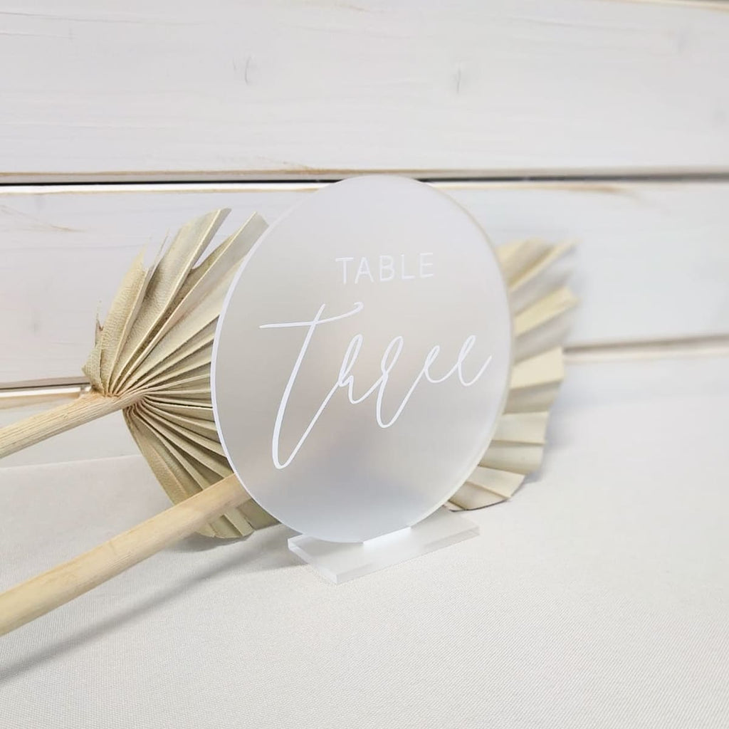 Table number made of acrylic glass | theme 2