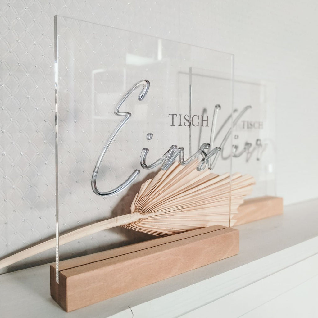 Tischnummer aus Acryl in 3D Hochzeit